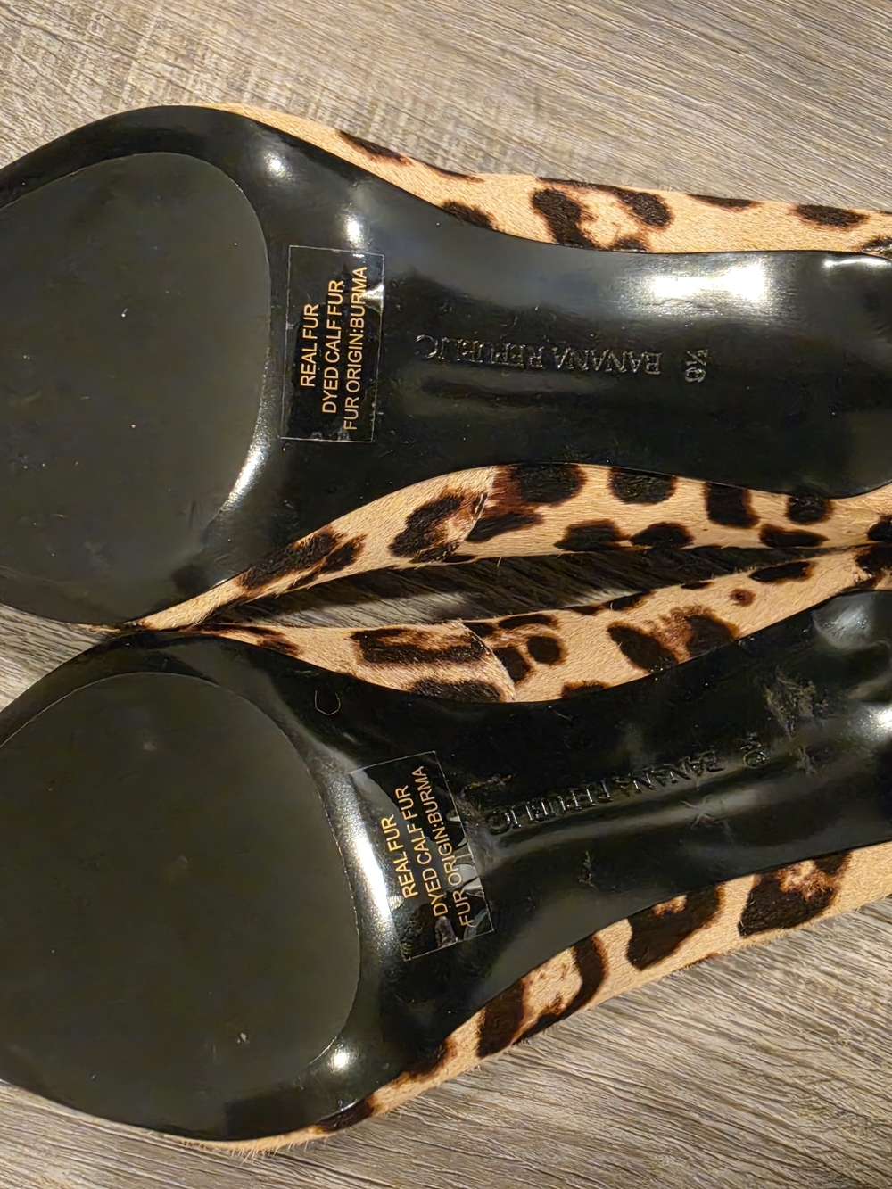 Banana Republic Leopard-Print Pointed Toe Pumps - Tan & Black - Picture 8 of 8